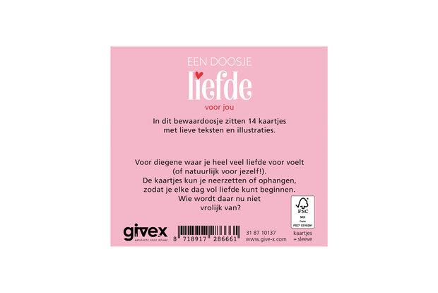 Achterkant van het doosje vol liefde voor jou