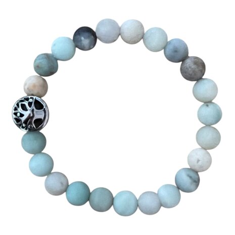 dames armband amazoniet met tree of life kraal