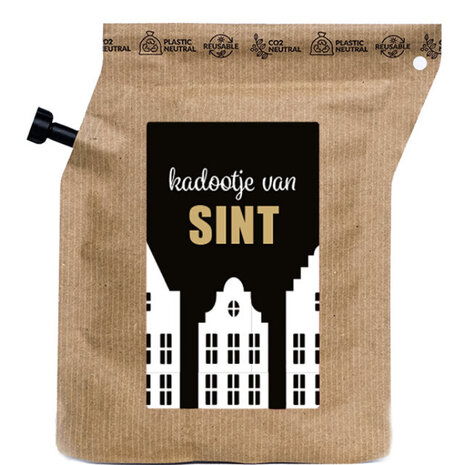 Koffiebrewer 20 g fairtrade Arabica koffie met tekst &ldquo;Kadootje van Sint&rdquo;