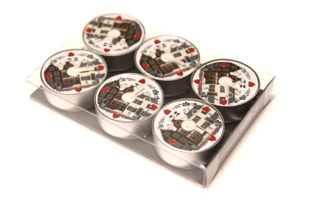 Waxinelichtjes Grachtenhuisjes