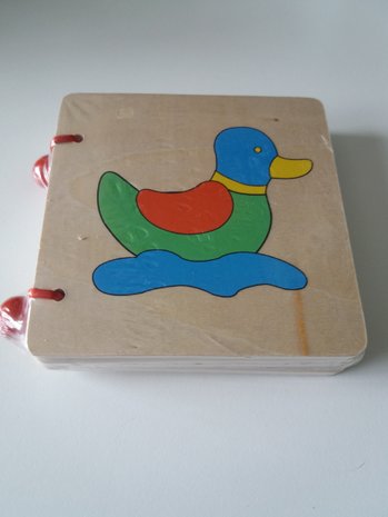 Houten prentenboekje dieren