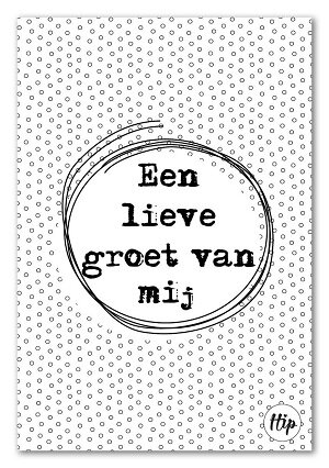 Geurzakje met tekst Een lieve groet van mij naast de bijpassende envelop