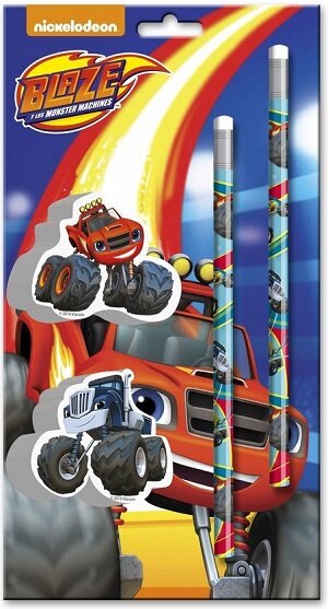 Blaze stationery set met potloden en gummen Nickelodeon.
