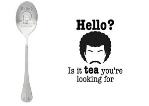 RVS theelepel met tekst hello is it tea you are looking for.