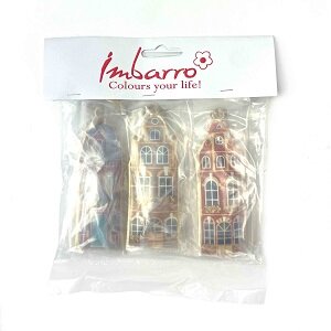 Hanging Houses set van 3 metaal hangers, bedrukt aan beide kanten