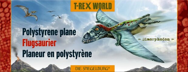 Assorti dino zweefvliegtuigjes van flexibel piepschuim.