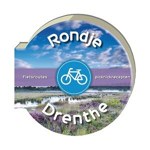 Uniek rond fiets- en receptenboek Rondje Drenthe fiets picknick met een doorsnede van 19 cm