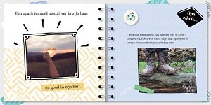Pagina's uit het opa boekje met teksten over grootvaders.