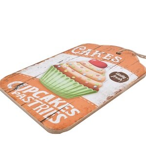 Decoratief ophangbord cupcakes voor bakliefhebbers.
