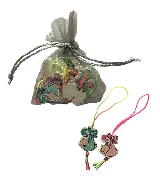 Organza zakje met 10 baby hangers