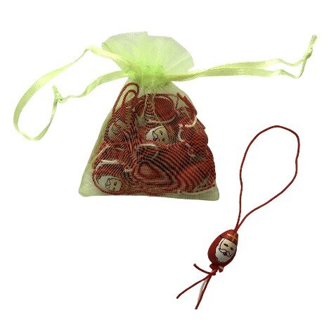 Organza zakje met houten Sinterklaas hangers