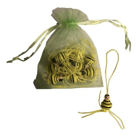 Organza zakje met bij hangers
