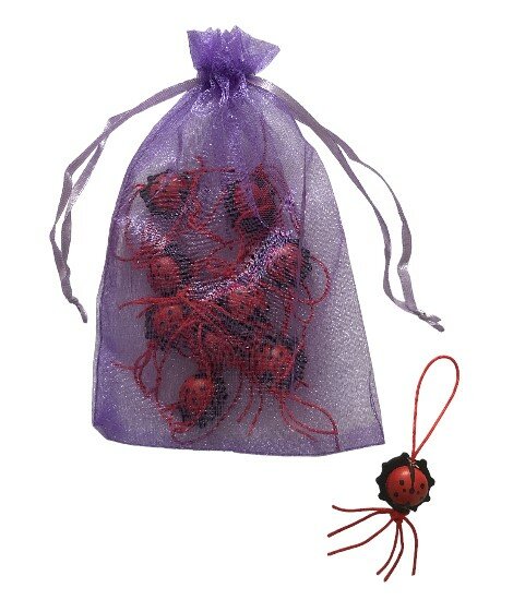 Set van 10 lieveheersbeestje gelukshangers in rood