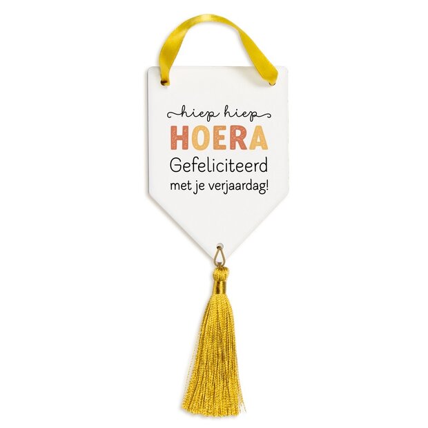Keramische hanger hiep hiep hoera
