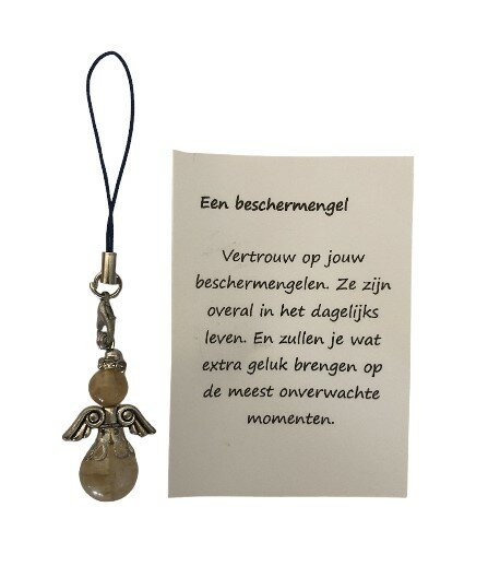 beschermengel van agaat natuursteen engel met kaartje voor geluk