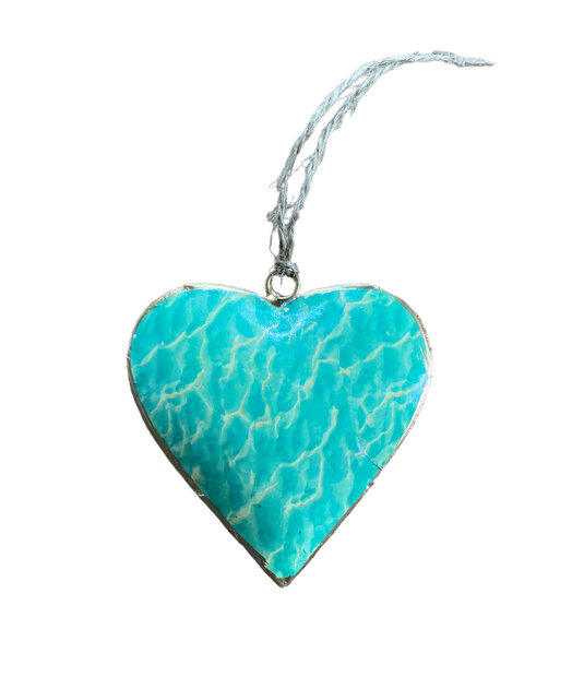 Groen metalen hart hanger decoratie