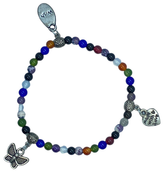 Elastische multicolor armband voor kinderen van 4 tot 6 jaar.