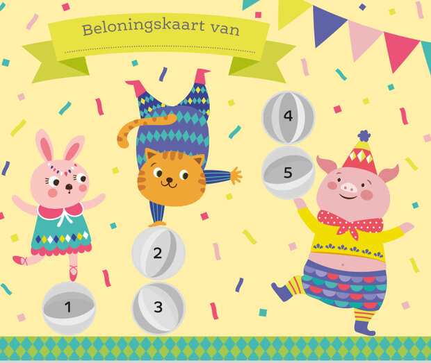 Set van uitscheurbare beloningskaarten 26x21 cm met stickervellen
