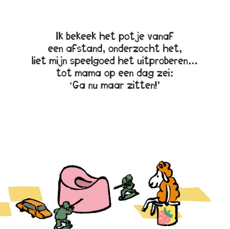 Detailopname van de kleurrijke illustraties en duidelijke tekst in het boekje over Fien