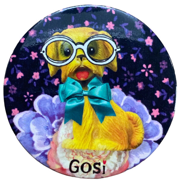 Detailopname van de draagbare Hello button