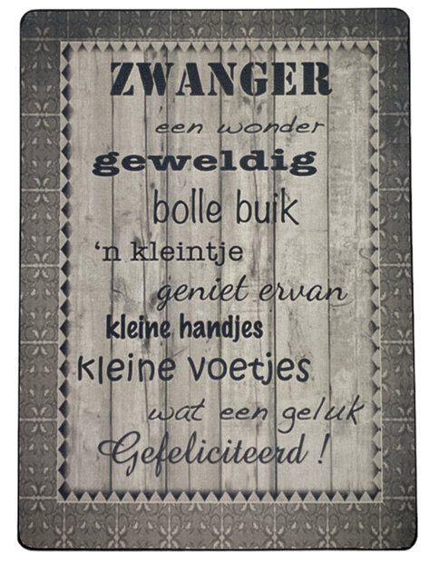 Cadeau voor zwangere vriendin houten tekstbordje.