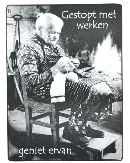 bordje gestopt met werken geniet ervan hout