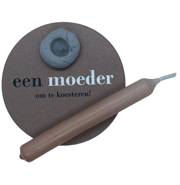 Beige onderzetter met kaarsje