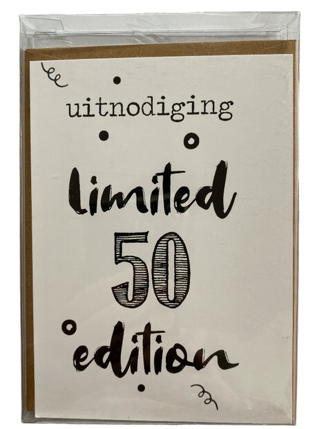 Kunststof bewaardoosje met de Uitnodiging Limited 50 Edition set