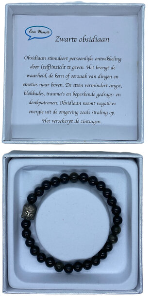 Luxe cadeauverpakking met zwarte edelsteen armband.