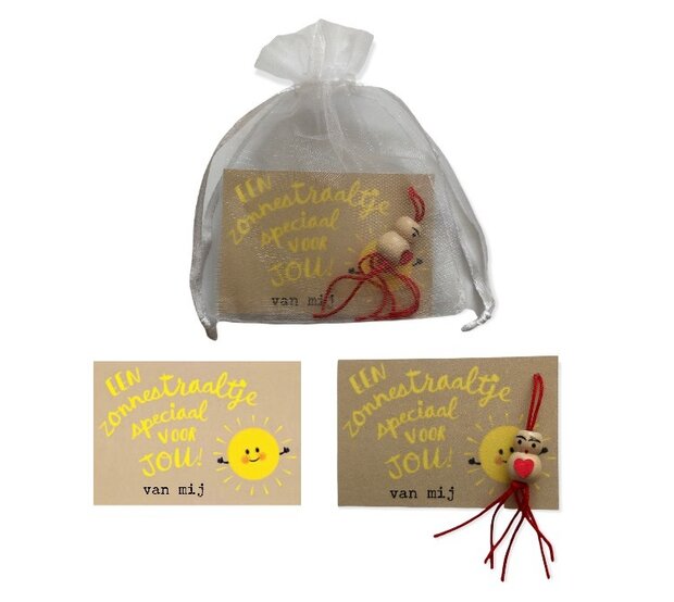 Origineel cadeau kaartje in organzazakje