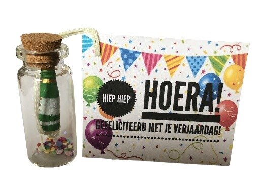 Glazen flesje met glitters