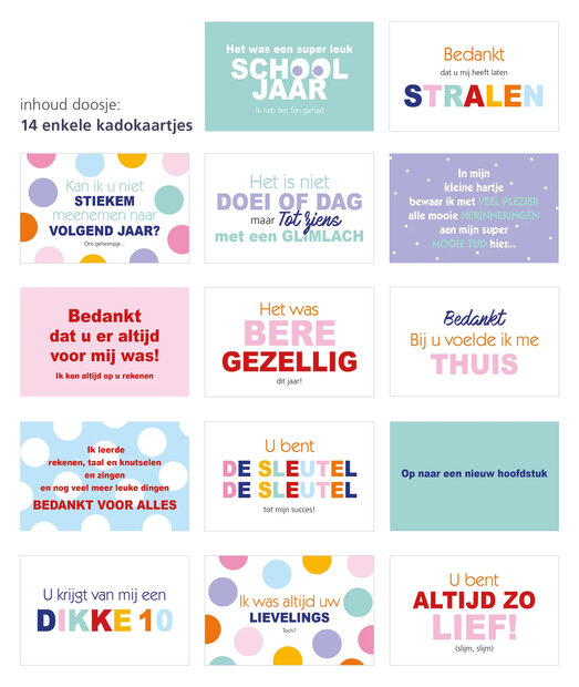 Positieve kaartjes schooljaar cadeau