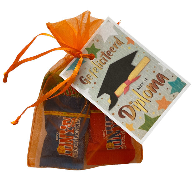 Tiny Tony chocolaatjes gefeliciteerd met je diploma