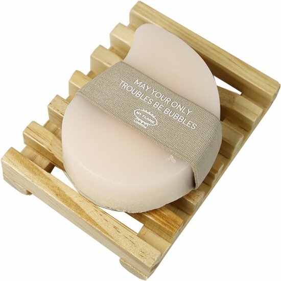 Body Wash Bar Flower Fusion met spons en houten tray