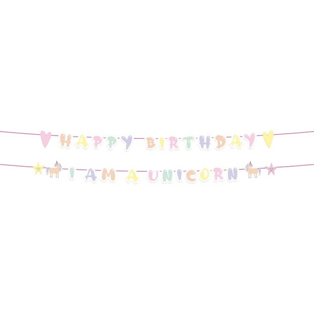 feestelijke eenhoorn slinger Happy Birthday voor kinderen