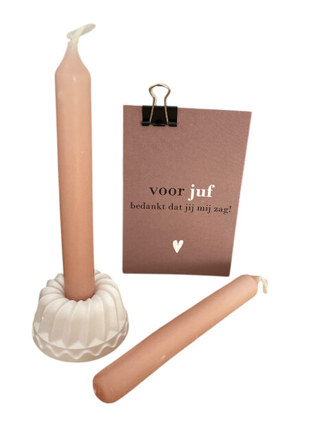 Kaarsjes bedankcadeau juf