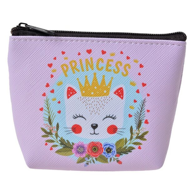 Roze portemonnee met Princess kat en rits