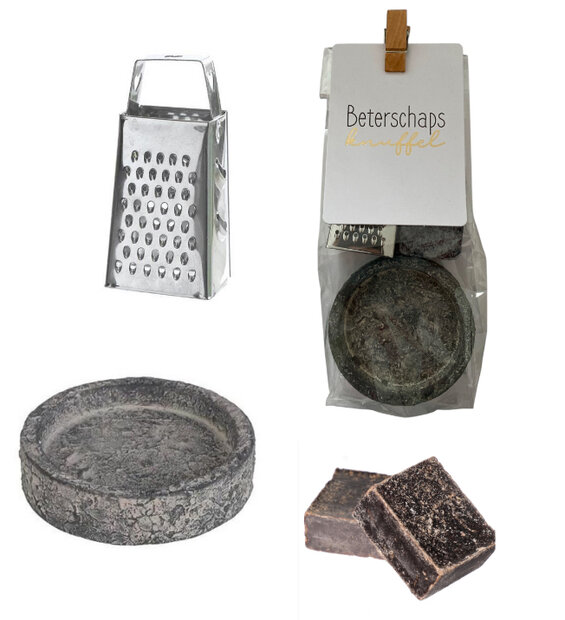 Cadeaupakket amberblokje met kaartje Beterschapsknuffel