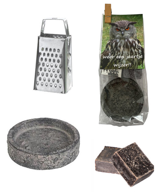 Mini cadeaupakket met kaartje Weer een jaartje wijzer