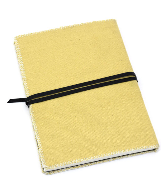 Fairtrade notitieboek met gelinieerd papier en leren veter