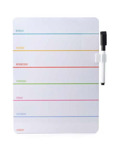 Whiteboard weekplanner magnetisch met stift en wisser