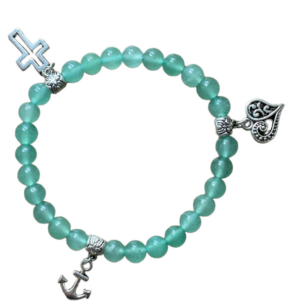 dames armband aventurijn met bedels
