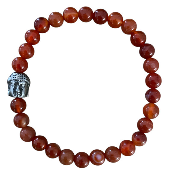 Dames armband van natuursteen Agaat met Boeddha bedel