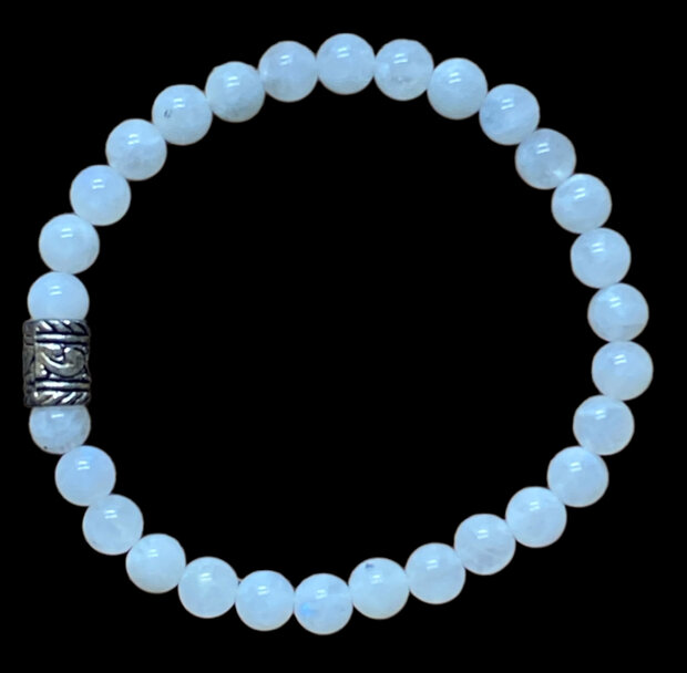 dames armband maansteen witte edelsteen 18 cm