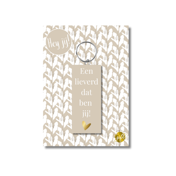 Lieve sleutelhanger met tekst