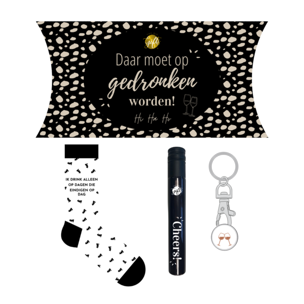 Cadeauset daar moet op gedronken worden