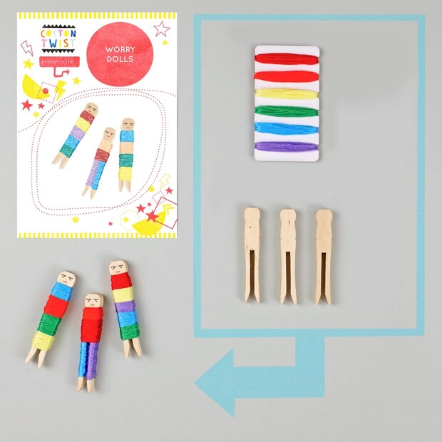 Creatieve knutselset zorgenpoppetjes voor fijne motoriek