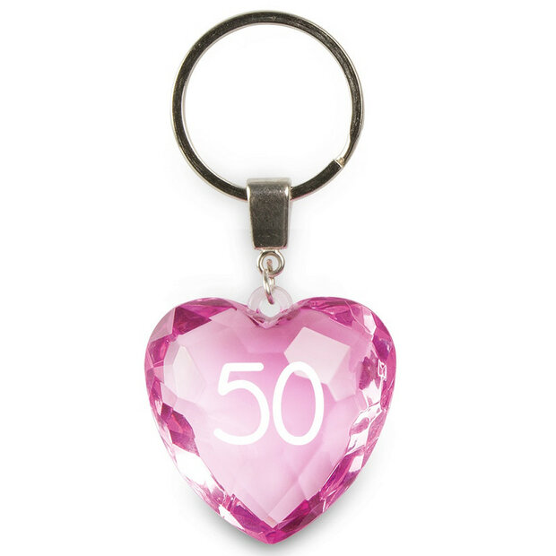 Diamantvormig hart met 50 tekst