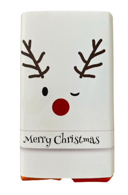 Close-up Tony&rsquo;s Chocolonely kerst chocolade Rendier melk karamel zeezout