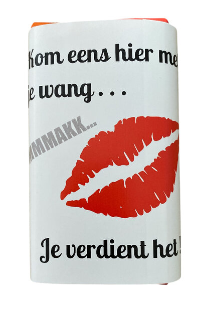 Speelse chocoladeverpakking met Smakkerd tekst